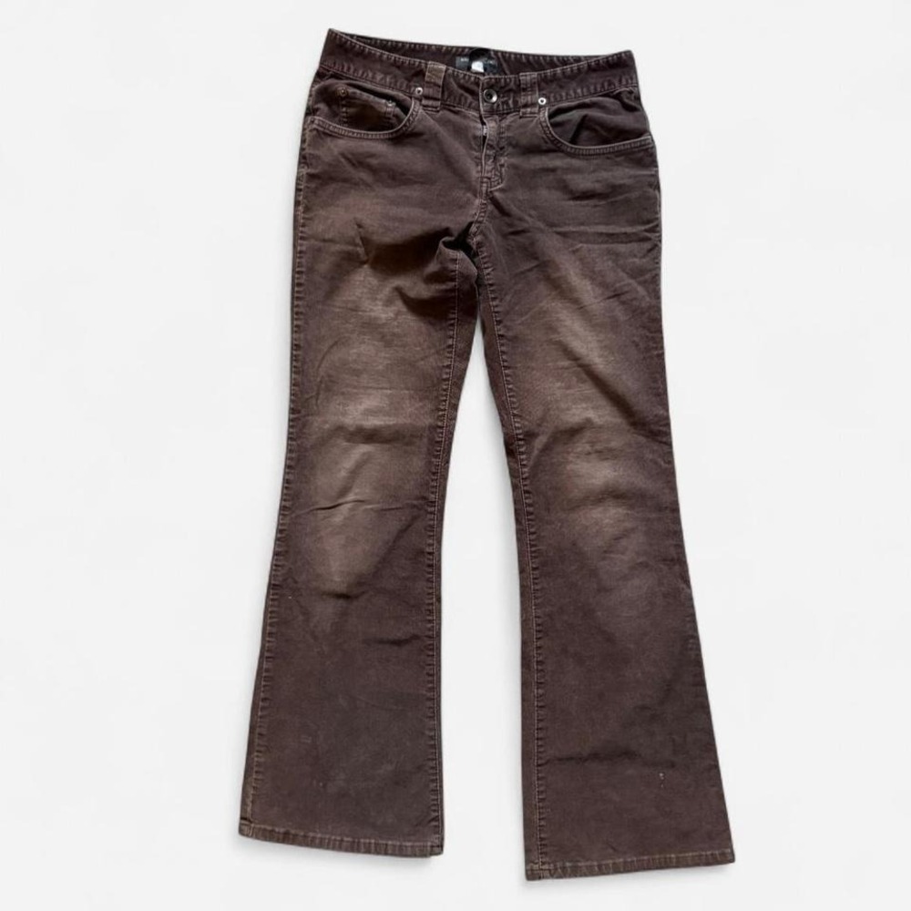 Y2K Banana Republic Corduroy Flares Brown Faded Retro Soft‎ 2 XS Women's Stretch